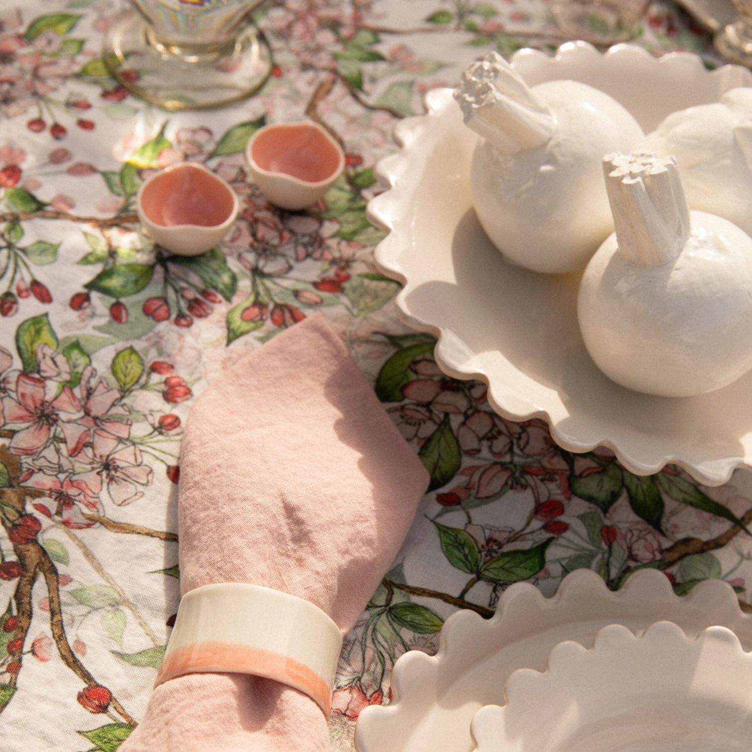 Cherry Blossom Linen Table Cloth 4 Cherry Blossom Linen Table Cloth - Image 4