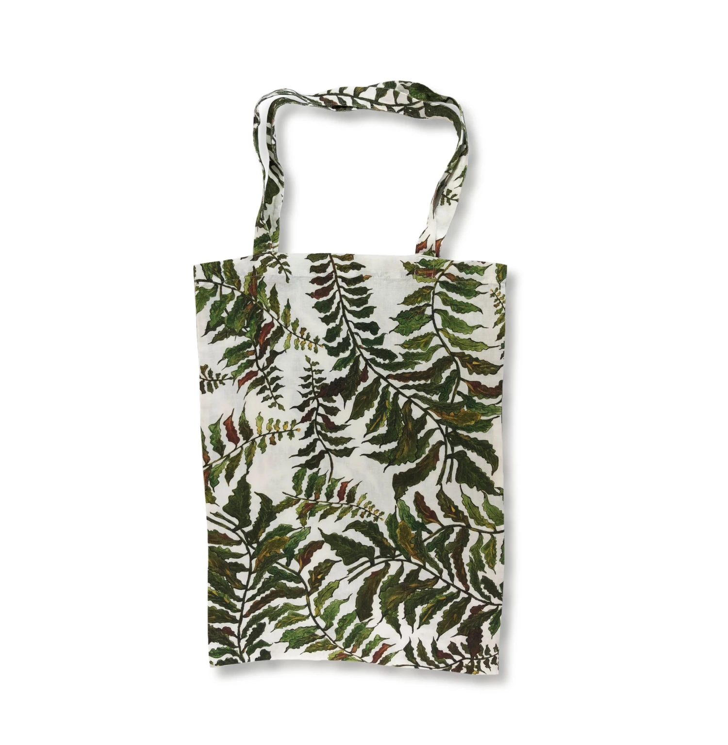Fern Printed Linen Book Bag 1 Fern Printed Linen Book Bag