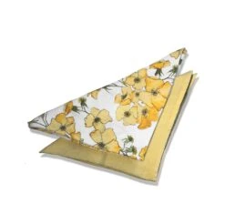 French Vanilla Linen Napkin -Bertioli Folded yellow napkins 141019 v1