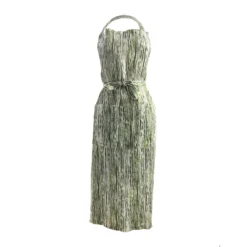 Green Stem Printed Linen Apron