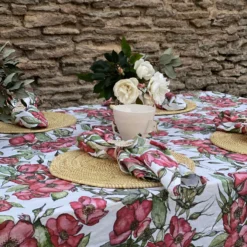 Rosa Rugosa Linen Table Cloth -Bertioli IMG 6941 scaled