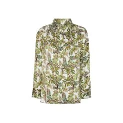 Silk Shirt In Fern With Stripe