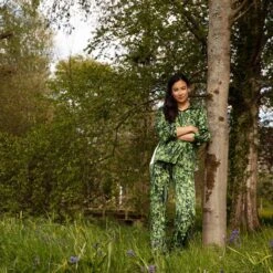 Silk Shirt In Rivermint With Stripe -Bertioli RMtrousers shirt