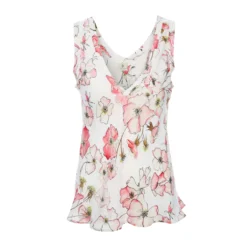 Silk Camisole Top In Pink Rose