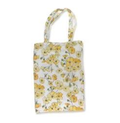 Yellow Rose Printed Linen Book Bag