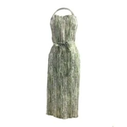 Green Stem Printed Linen Apron