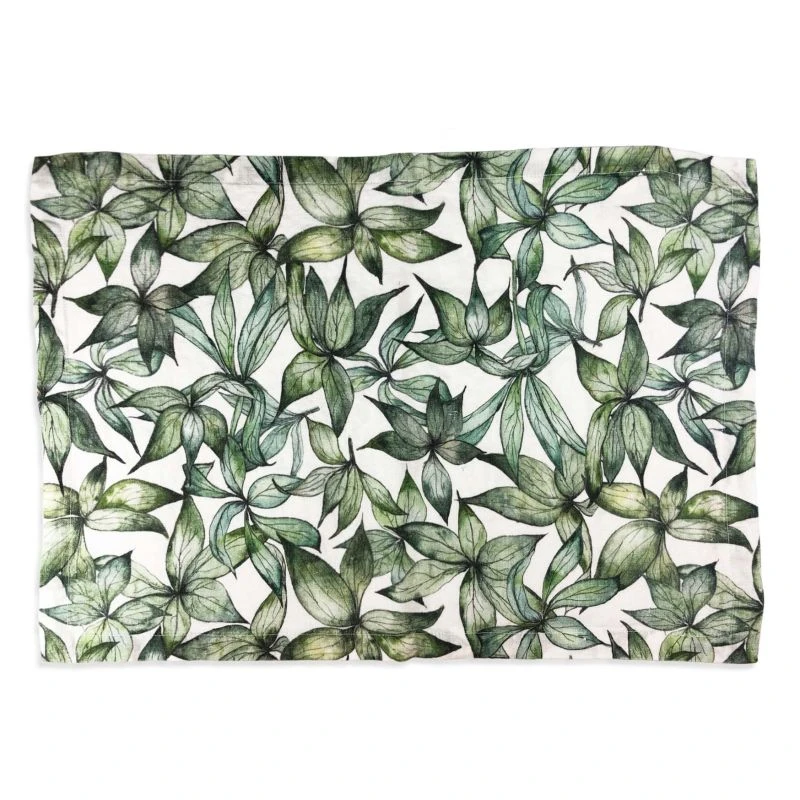 Hellebore Leaves Linen Placemat 1 Hellebore Leaves Linen Placemat
